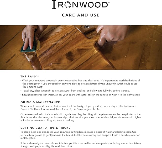 Ironwood Gourmet Large End Grain Prep Station Acacia Wood Cutting Board - Image 7