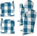 Oven Mitt & Pot Holder Buffalo Plaid Check 100% Cotton Heat Resistant Oven by SoftopiaCotton