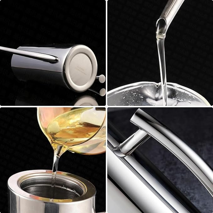KSENDALO Stainless Steel Olive Oil Dispenser - 24oz/700mL Leakproof Oil Bottle - Image 5