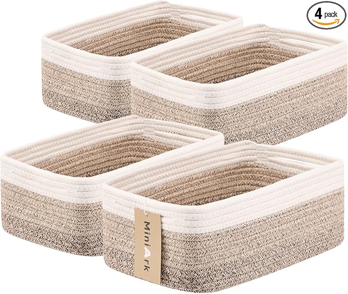 MiniArk Small Storage Baskets for Organizing | Closet Organizer Bins | Shelf by MiniArkStorageBasketsHome
