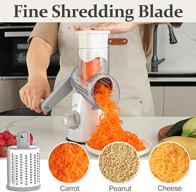 Cambom 5 in 1 Rotary Cheese Grater Hand Crank Cheese Shredder - Image 6