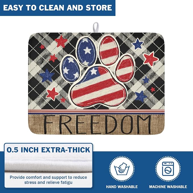 4th of July Dish Drying Mat 24x18 Inch, Patriotic Drying Mat - Image 5