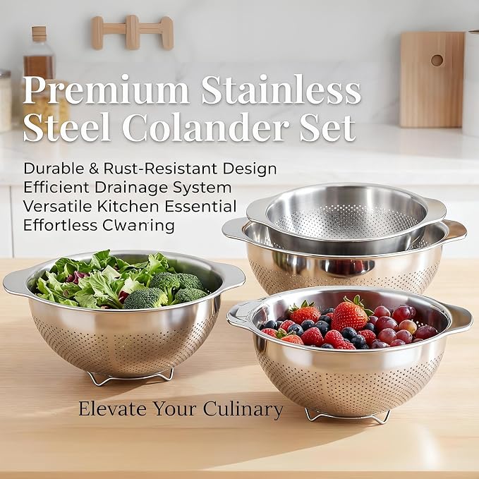 18/8 Stainless Steel Colander for Kitchen - Image 6