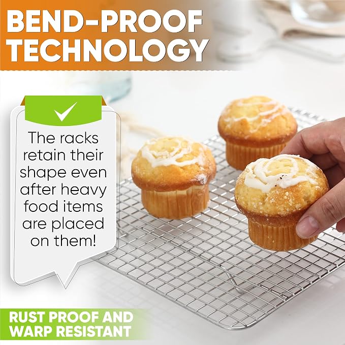 Spring Chef 8.5 x 12 Inch Stainless Steel Cooling Rack - Image 6
