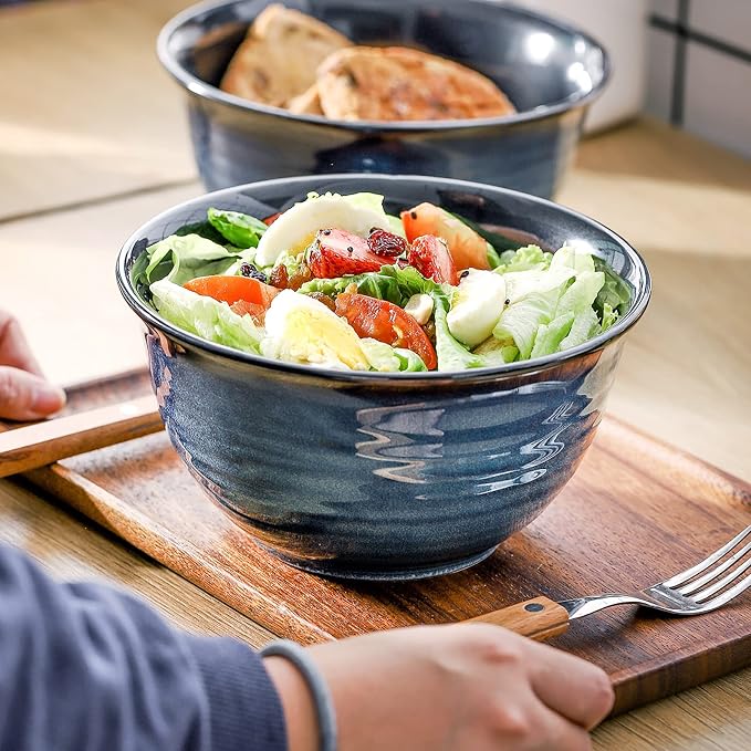 Hasense Ceramic Soup Bowls Set of 4, 40 Ounce Large Cereal Bowls - Image 6