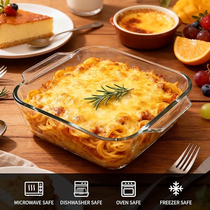 6"x6" Baking Pan, Square Baking Dishes 2 Pack Glass Bakeware Dish - Image 4