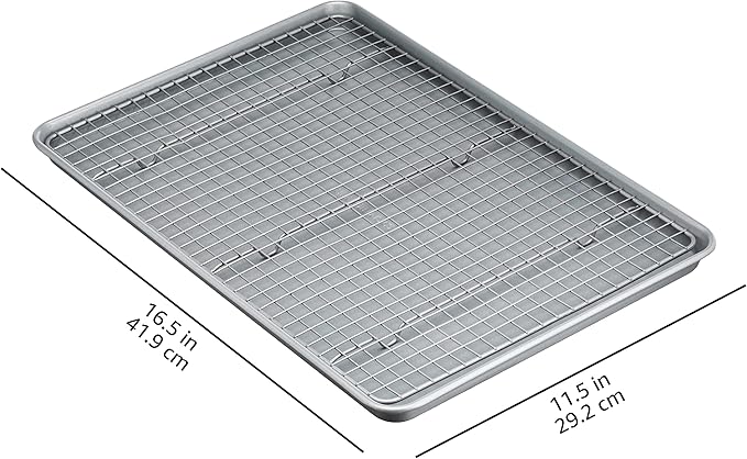 Amazon Basics Ceramic Nonstick Baking Sheet & Cooling Rack Set, Dishwasher Safe - Image 7