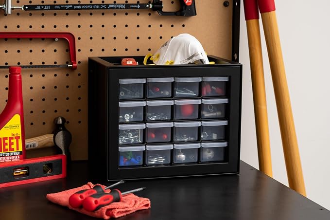 IRIS USA Small Plastic Storage Drawers, Made in USA, 16-Drawer Organizer - Image 2