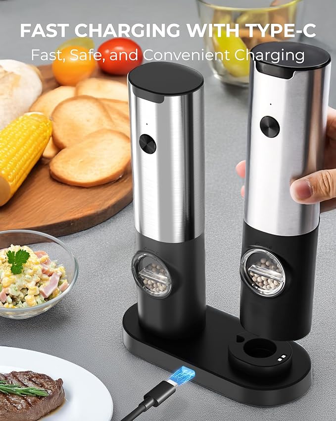 Electric Salt & Pepper Grinder Set - Image 3