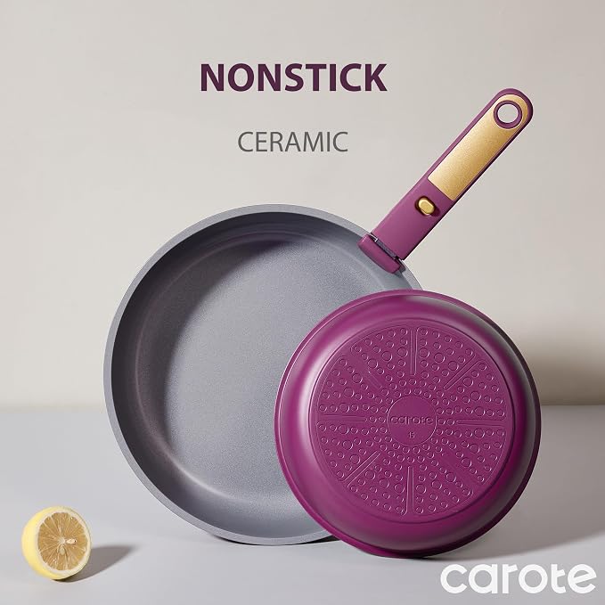 CAROTE Ceramic Pots and Pans Set, Nonstick Cookware Set Detachable Handle - Image 3