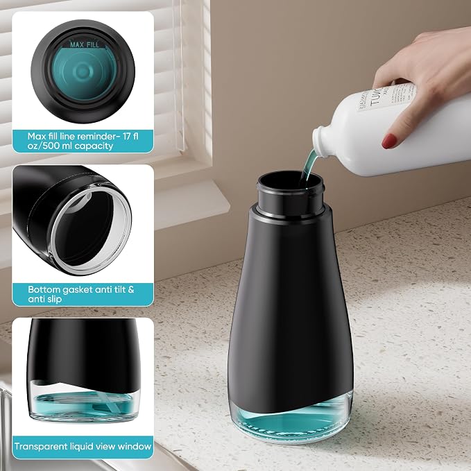 Oasis Creations 500 mL /17fl.oz Stainless Steel Liquid Soap Dispenser - Image 3