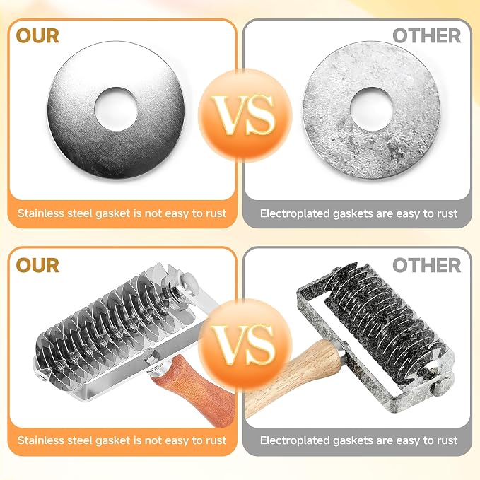 Pastry Lattice Roller Cutter, Stainless Steel Dough Cutter Wheel - Image 4