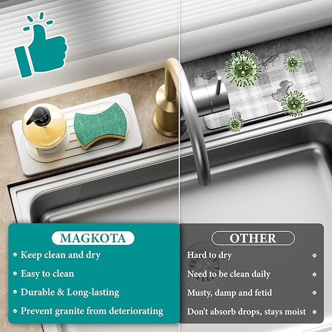 Water Absorbing Stone Tray, Quick Drying Diatomite Bathroom Tray Countertop - Image 5