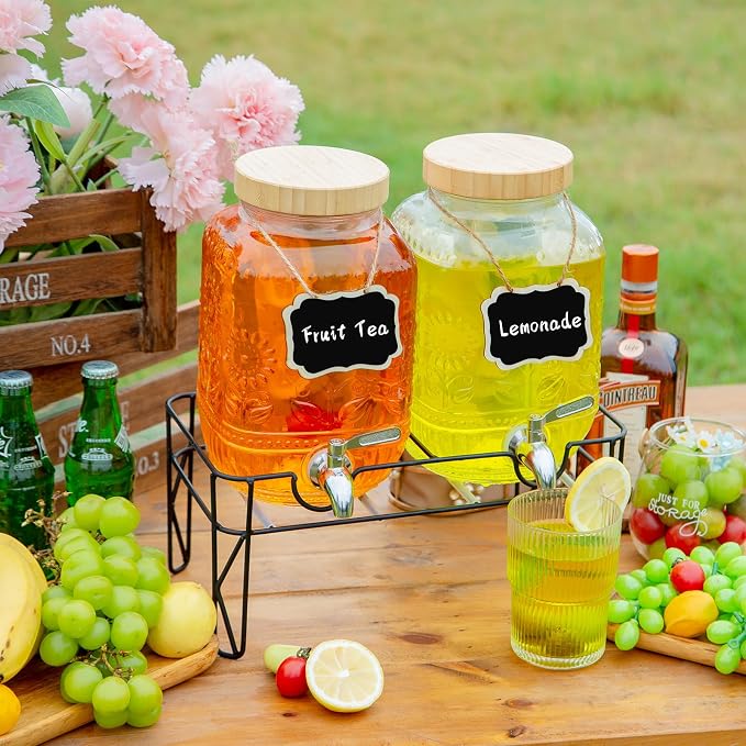 2-Pack1Gallon Glass Drink Dispensers - Image 6