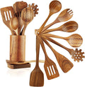 FJNATINH Wooden Spoons for Cooking, Wooden Kitchen Utensils Set for Nonstick by HOMEKITCHENTOOL