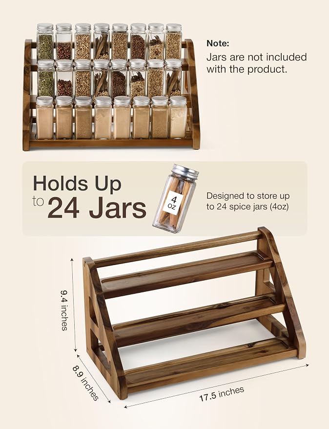 Tinamo Acacia Wood Spice Rack - Image 2