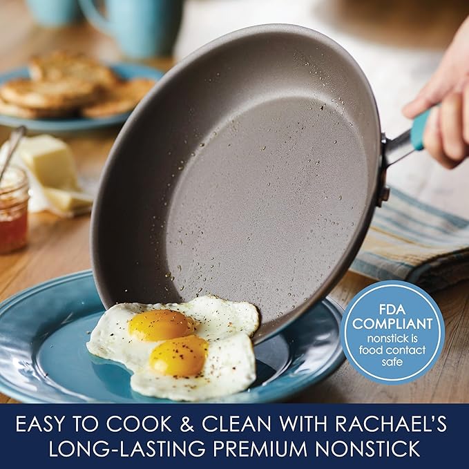 Rachael Ray Cucina Hard Anodized Nonstick Cookware Pots and Pans Set, 12 Piece - Image 3