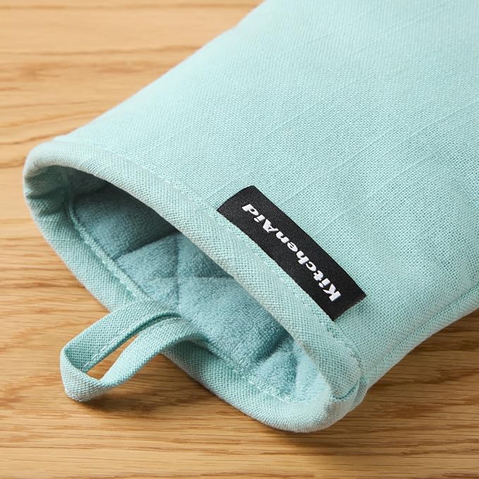 KITCHENAID Gourmet Series Gridlines Mini Oven Mitts 2-Pack Set, Heat Resistant - Image 4