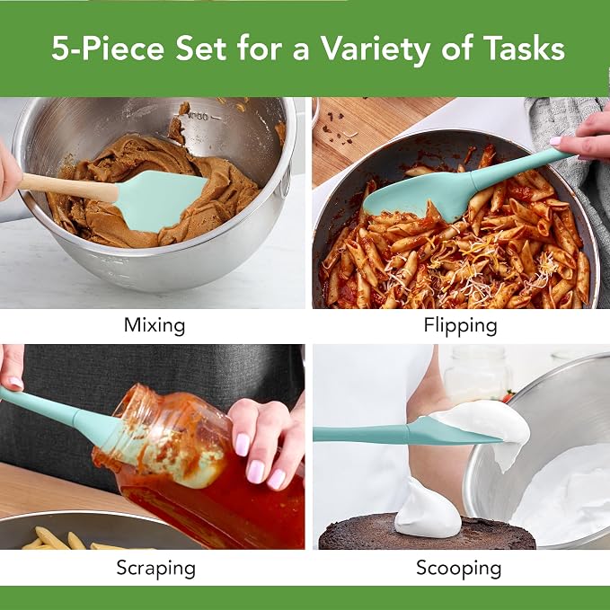 Tovolo Flex Core 5 Piece Silicone Spatula Set Heat Resistant All Silicone - Image 2