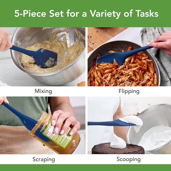 Tovolo Flex Core 5 Piece Silicone Spatula Set Heat Resistant All Silicone - Image 2