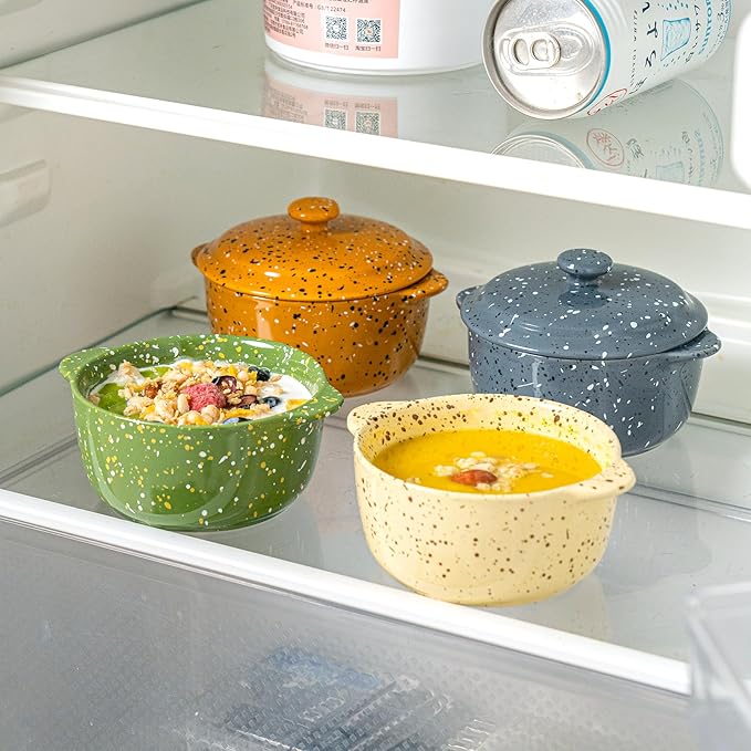 4-Piece 10 Oz Mini Ceramic Cocotte Set - Image 6