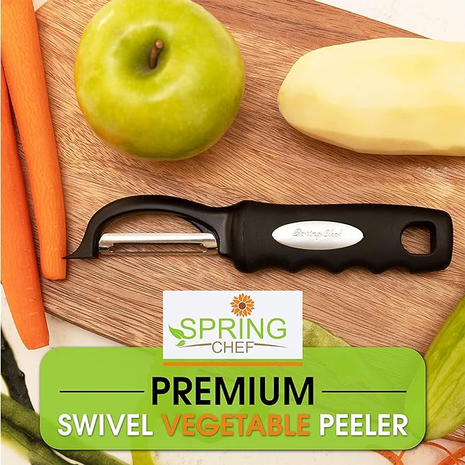 Spring Chef Premium Swivel Vegetable Peeler, Soft Grip Handle and Ultra Sharp - Image 2