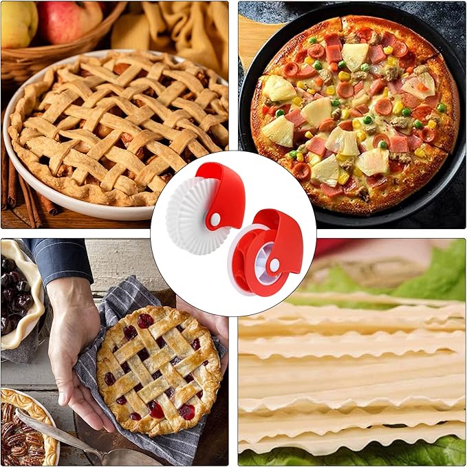 2 Pack Pastry Cutting Wheel, Pastry Wheel Decorator Pie Crust Pastry Wheel and - Image 4