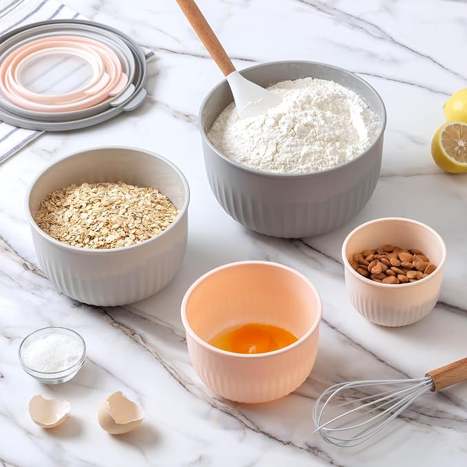 COOK WITH COLOR Prep Bowls with Lids- Wide and Deep Nesting Plastic Small - Image 5