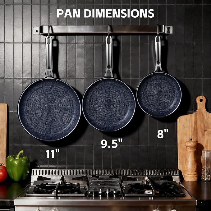Ammeloo Hybrid Tri-Ply Stainless Steel Frying Pan Set, Non Stick Frying Pans - Image 2