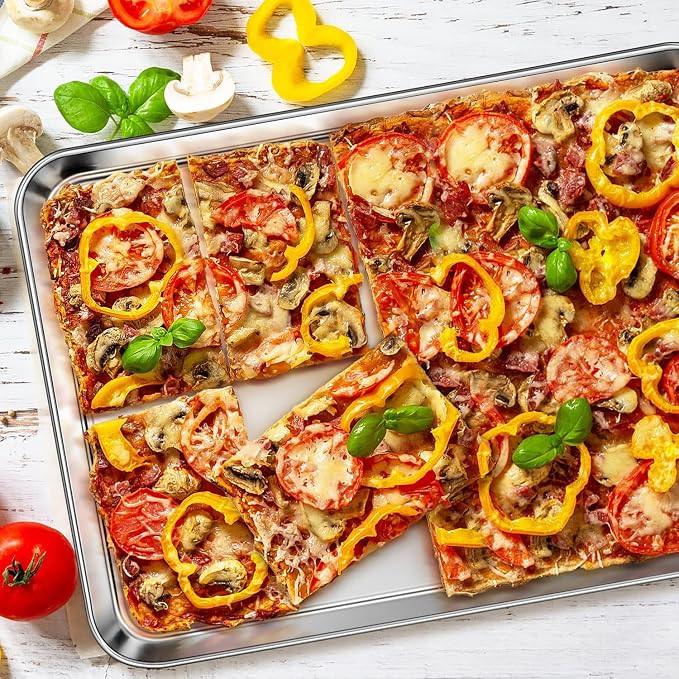 Homikit 1 Pack Baking Sheet, 20 x 14 Inches Stainless Steel Large Cookie Pan - Image 8