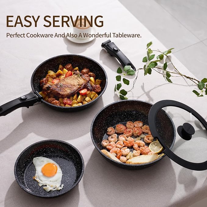 BECIGAR Nonstick Ceramic Cookware Set 21PCS - Image 7