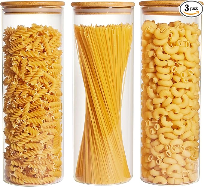 Vtopmart 70oz Glass Food Storage Jars, 3 Pack Large Kitchen Containers by Vtopmart