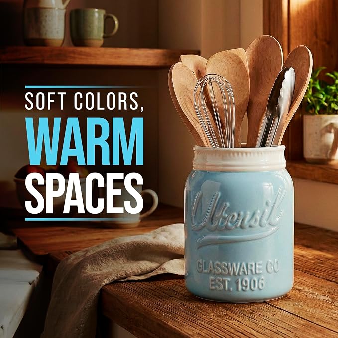 Comfify Wide Mouth Mason Jar Utensil Holder Decorative Kitchenware Organizer - Image 5