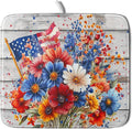 4th of July Dish Drying Mat 16x18 inch Patriotic Floral Fast Dry Microfiber by Giwawa