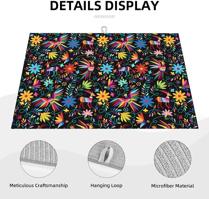 Mexican Colorful Bird and Floral Abstract Dish Drying Mats - Image 5