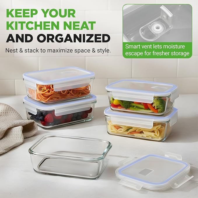 NutriChef 10-Piece Glass Food Containers - Image 5