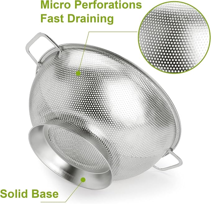 Gulex Stainless Steel Colander and Strainer Set， Strainer - Image 3