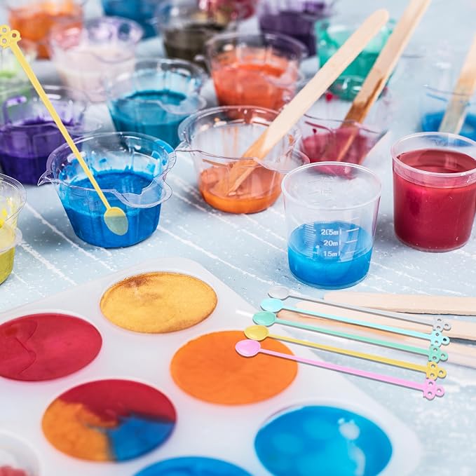 LET'S RESIN Epoxy Mixing Cups Kit, 30ml Disposable Measuring Cups, 50 Wooden - Image 6