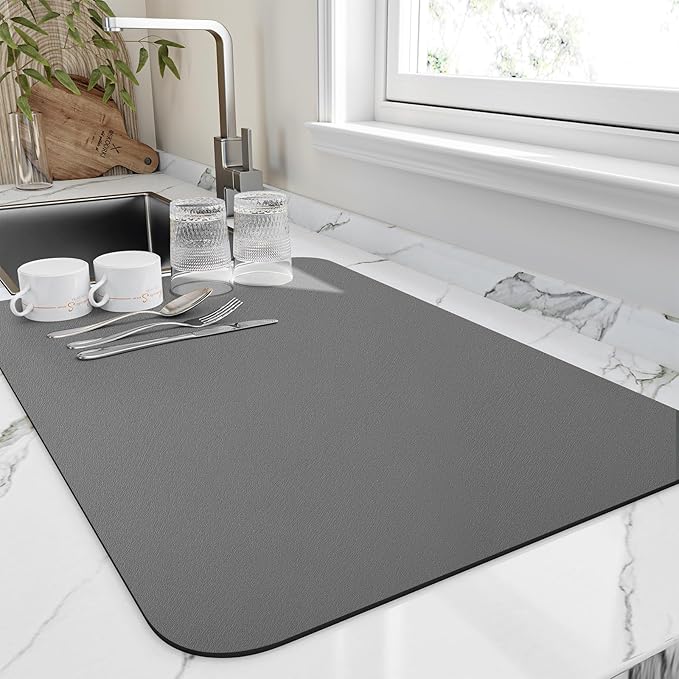 HotLive Dish Drying Mat for Kitchen Counter, Heat Resistant Drainer Mats by HotLive