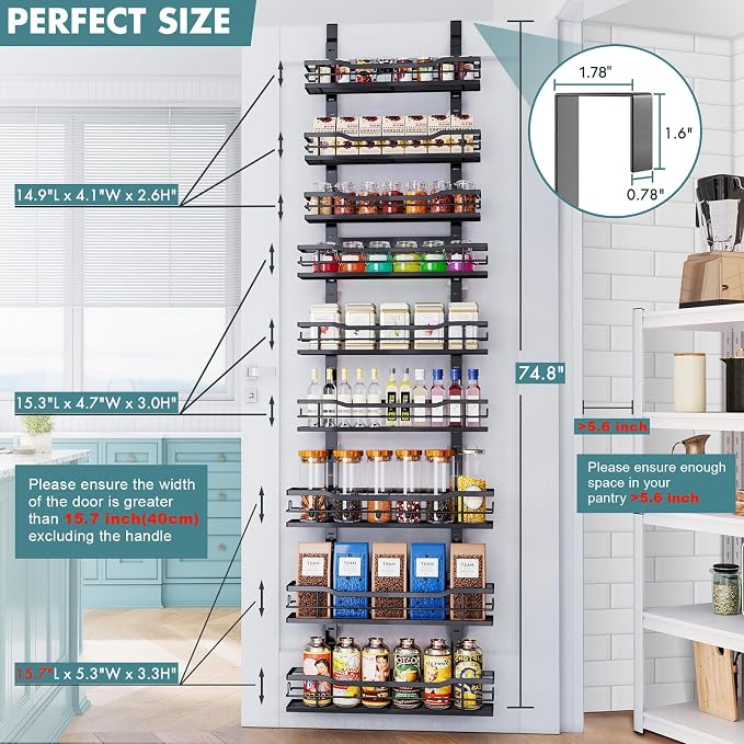 Eastherry Over The Door Pantry Organizer，9-Tier Over The Door Organizer - Image 2
