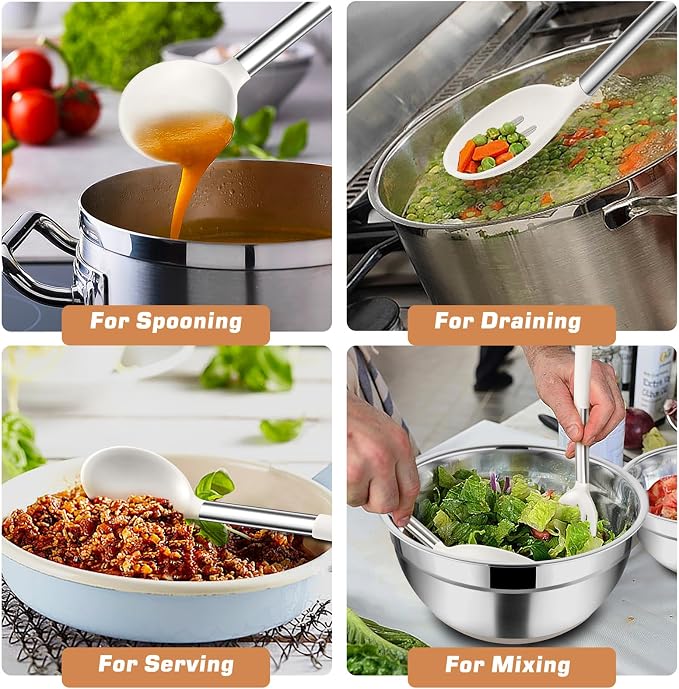 TeamFar Kitchen Utensils, for Nonstick Cookware Frying/Flipping/Draining - Image 4