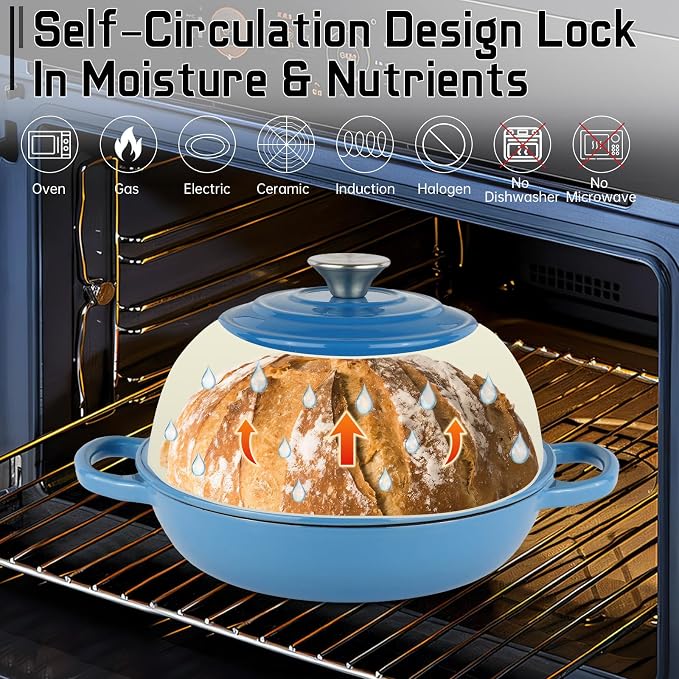 Enameled Cast Iron Bread Oven, Dutch Oven Pot - Image 4