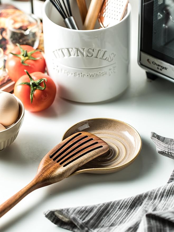 Spoon Holder, Porcelain Cooking Spoon Rest - Image 5