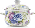 Retro 5QT Flower Enamel on Steel Stock Soup pot by OLYTARU