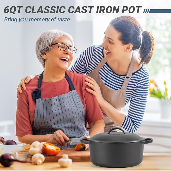 Northriver Casting 6 QT Basics Cast Iron Dutch Oven Pot - Image 6