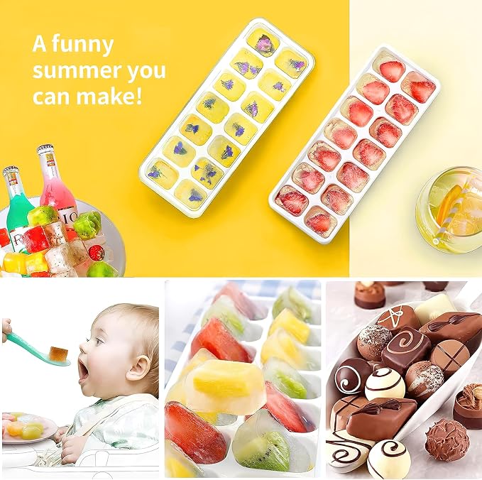 Ice Cube Trays 4 Pack, Airabc Silicone Ice Cube Trays - Image 2