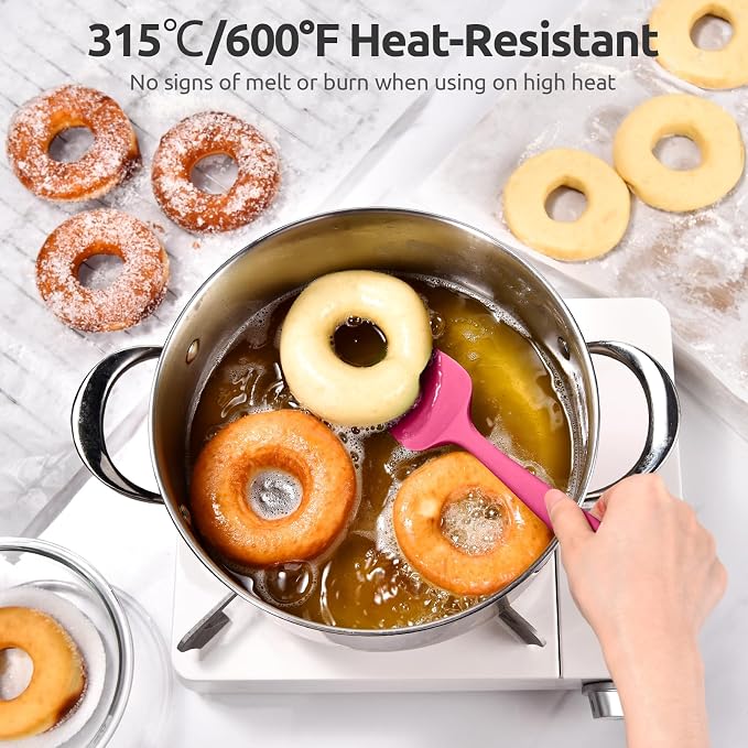 Heat Resistant Silicone Spoon Spatula: U-Taste 600ºF High Heat Flexible 11.38in - Image 3
