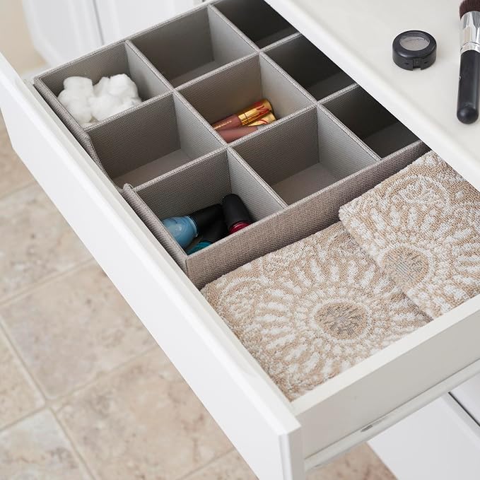 Household Essentials Grey 728-1 Deep 9 Section Drawer Organizer Box - Image 5