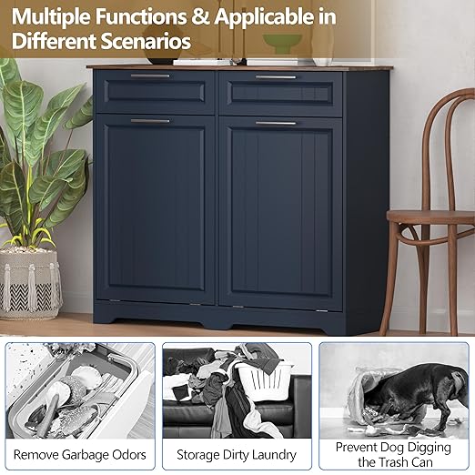 Double 10 Gallon Tilt Out Trash Can Cabinet - Image 6