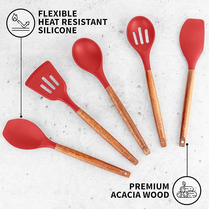 Zulay Kitchen Utensils Set Non-Stick Silicone Cooking Utensils Set - Image 2
